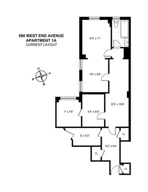Floor plan image of 590 West End Avenue #1A in Manhattan, New York, NY, 10024