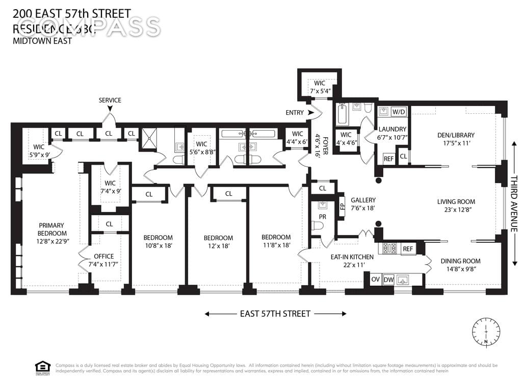Floor plan of 200 East 57th Street #6BC in Manhattan, New York, NY 10022