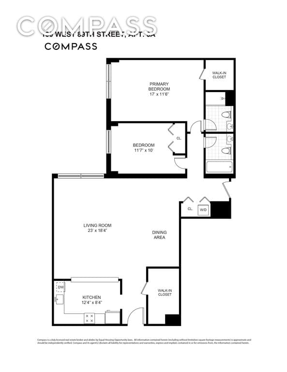 Floor plan of 100 West 89th Street #3A in Manhattan, New York, NY 10024