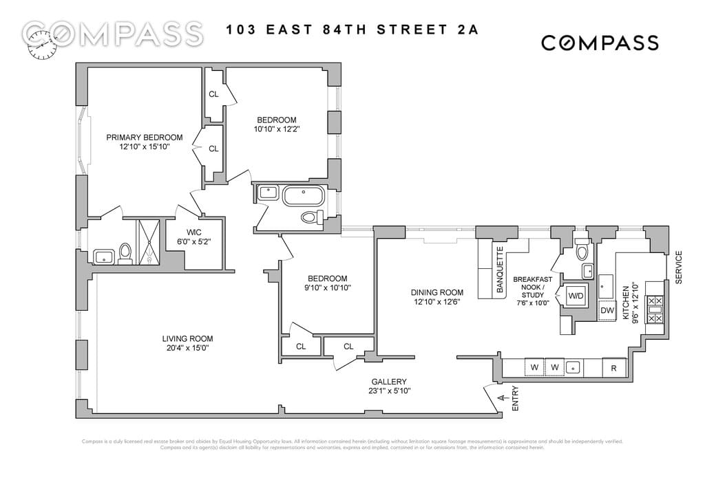 Floor plan of 103 East 84th Street #2A in Manhattan, New York, NY 10028