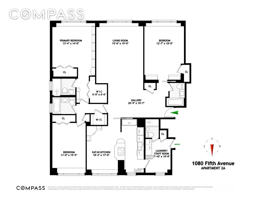 Floor plan of 1080 Fifth Avenue #2A in Manhattan, New York, NY 10128