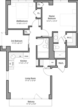 Floor plan image of 20 Tiffany Place #3S in Brooklyn, NY, 11231