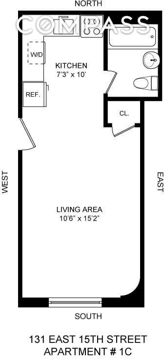 Floor plan of 131 East 15th Street #1C in Manhattan, NEW YORK, NY 10003