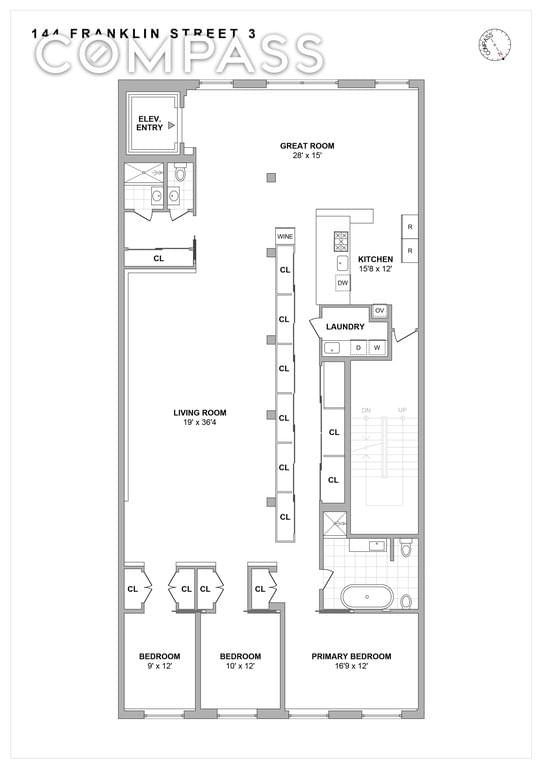 Floor plan of 144 Franklin Street #3FLR in Manhattan, NEW YORK, NY 10013