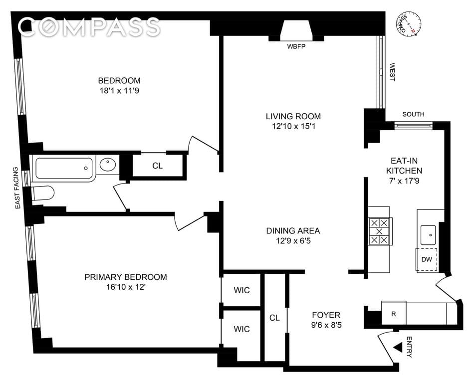 Floor plan of 136 Waverly Place #9A in Manhattan, NEW YORK, NY 10014