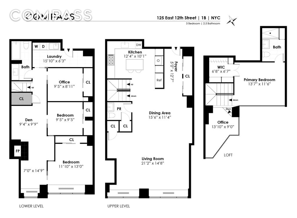 Floor plan of 125 East 12th Street #1B in Manhattan, NEW YORK, NY 10003