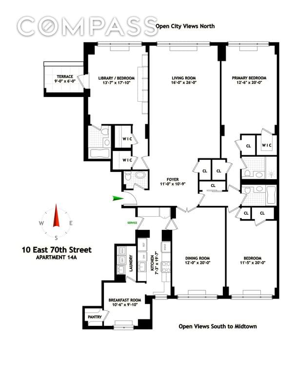 Floor plan of 10 East 70th Street #14A in Manhattan, New York, NY 10021