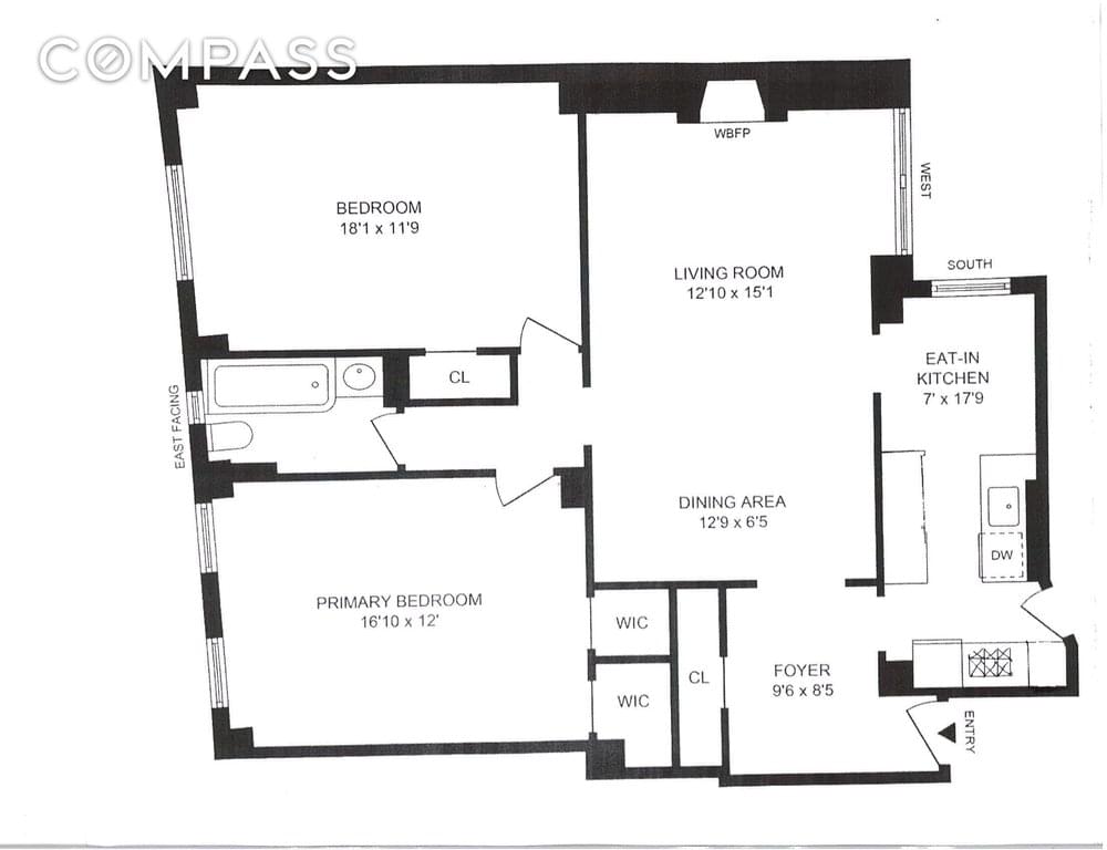 Floor plan of 136 Waverly Place #4A in Manhattan, NEW YORK, NY 10014