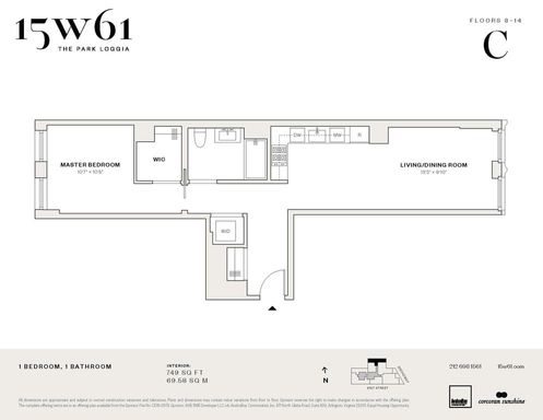 Floor plan image of 15 West 61st Street #10C in Manhattan, New York, NY, 10023