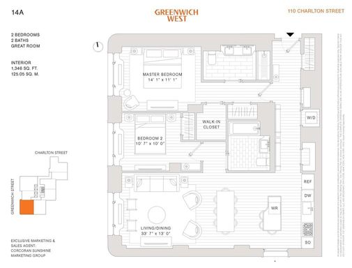 Floor plan image of 110 Charlton Street #14A in Manhattan, New York, NY, 10014